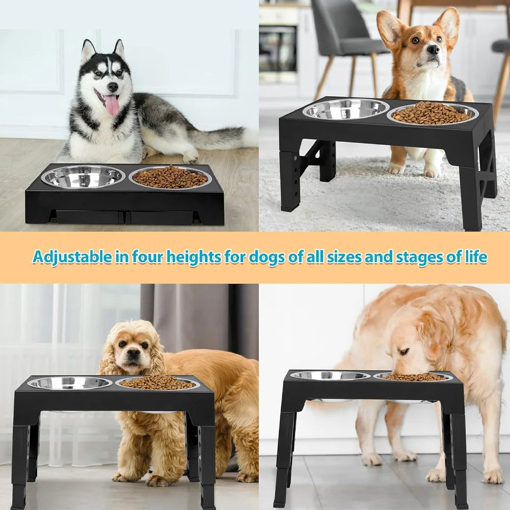 Comedero elevado para perros con soporte ajustable. Mejora la salud articular y la digestión de tu mascota.