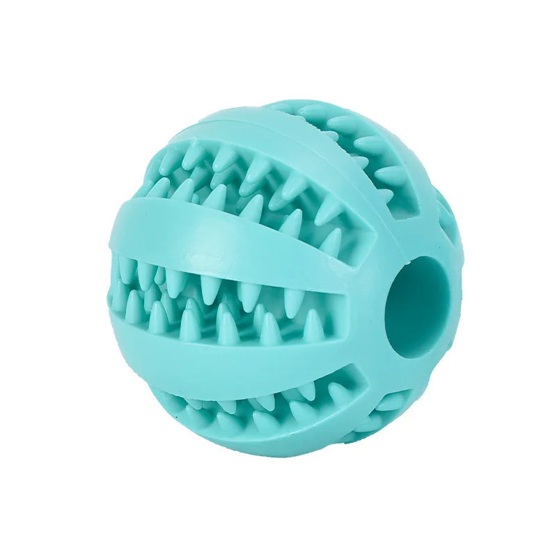 Pelota interactiva de goma para prevenir el sarro. Ideal para perros pequeños y medianos.