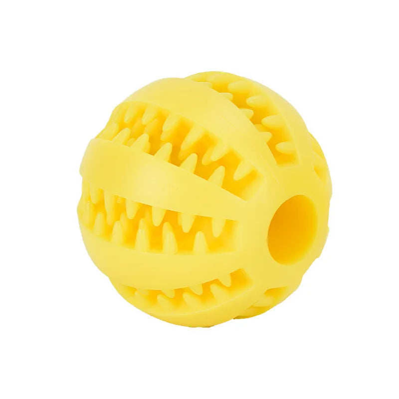 Pelota interactiva de goma para prevenir el sarro. Ideal para perros pequeños y medianos.
